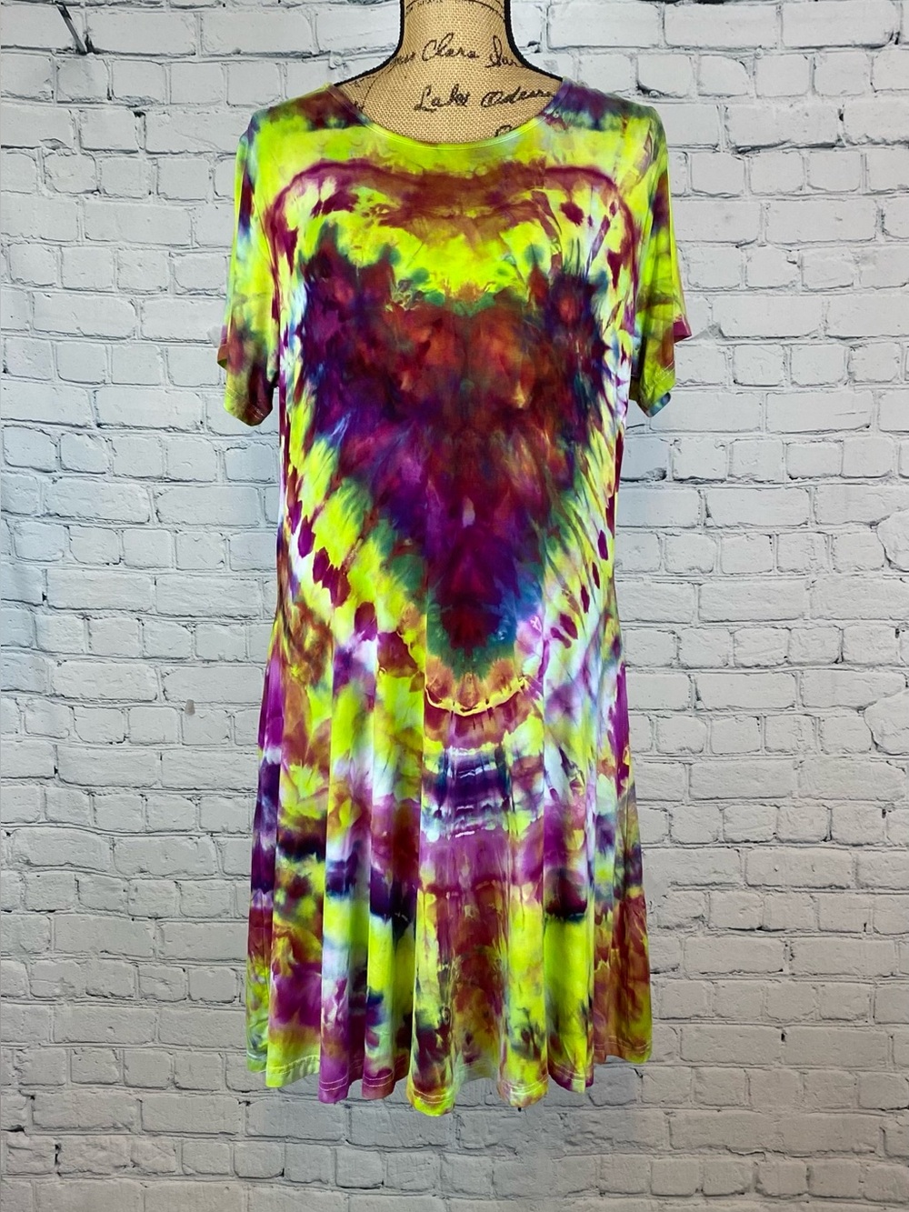 One of a Kind Hand Tie Dye Pullover Short Sleeve Dress